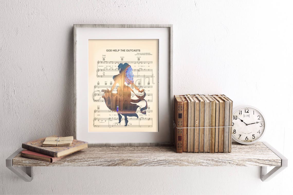 God Help the Outcasts Esmeralda Sheet Music Disney Movie Poster