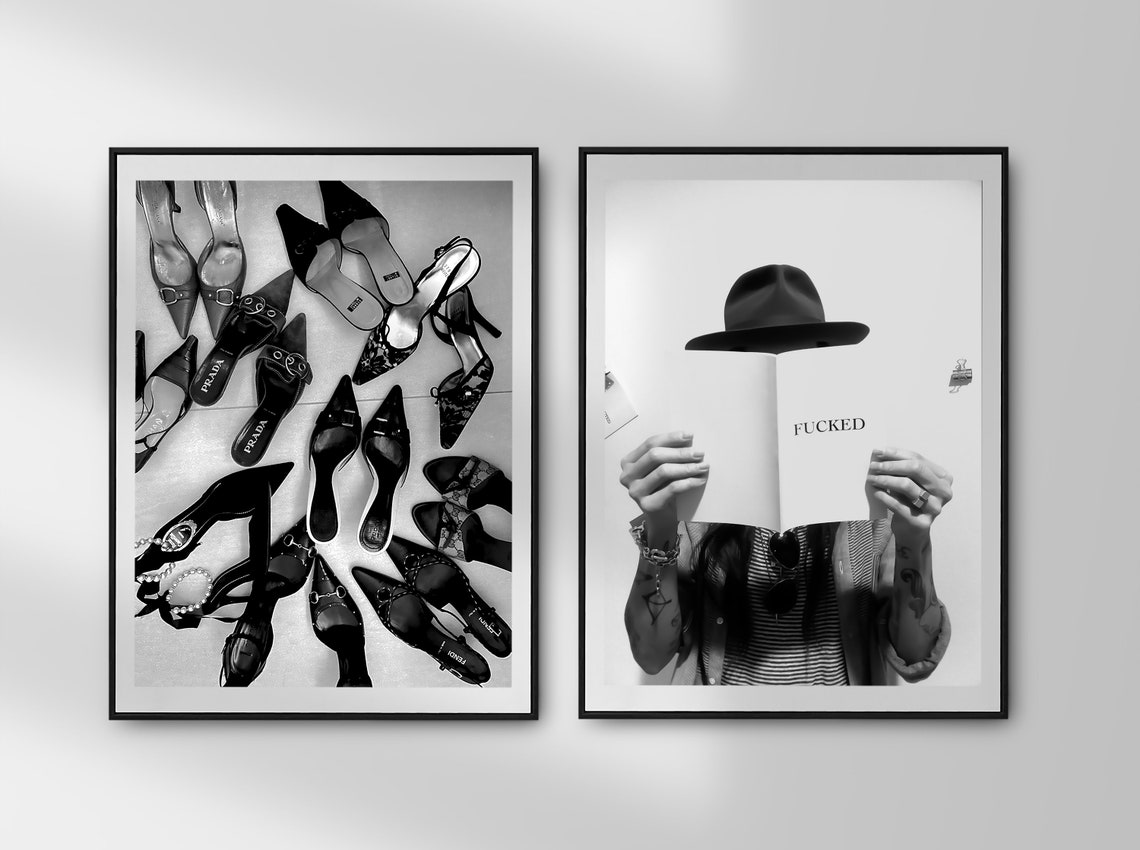 Hypebeast Wall Art High Fashion Print Black And White Luxury Fashion Poster Hypebeast Room Decor Teen Girls Bedroom Wall Art - Image 2