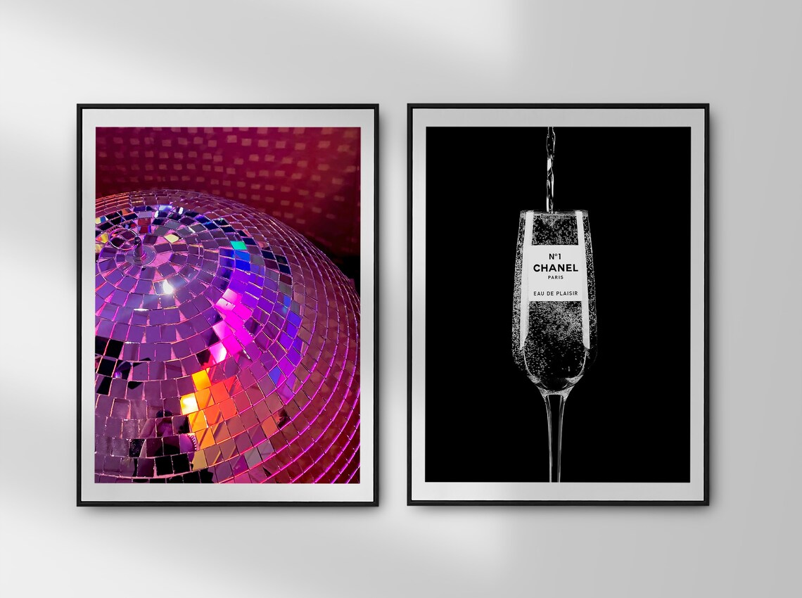 Purple Disco Ball Close Up Sparkling Party Nightlife Photo Poster - Image 2