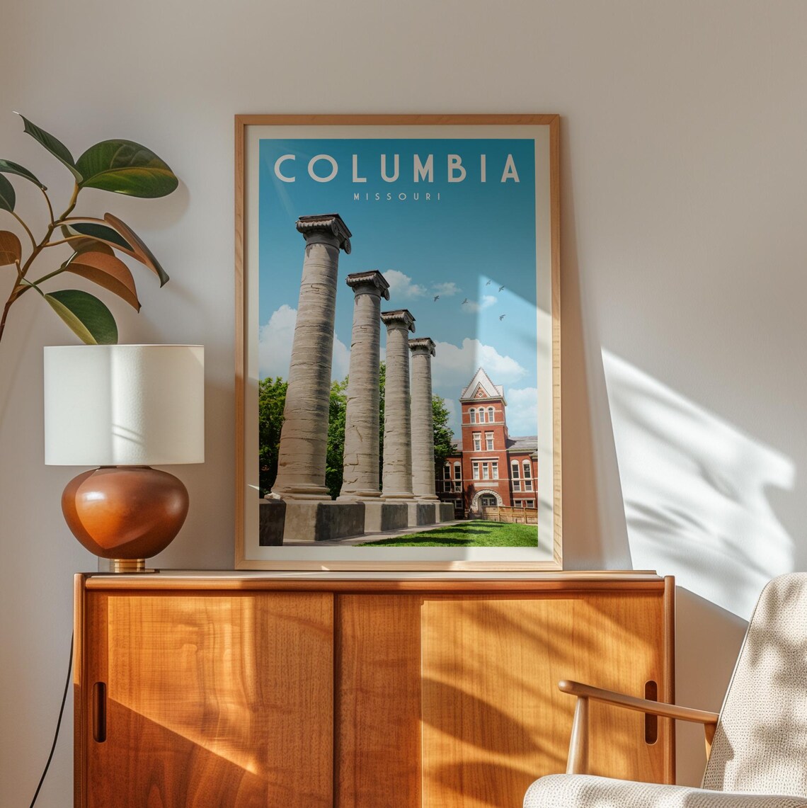 Columbia Missouri Vintage Travel Poster Print