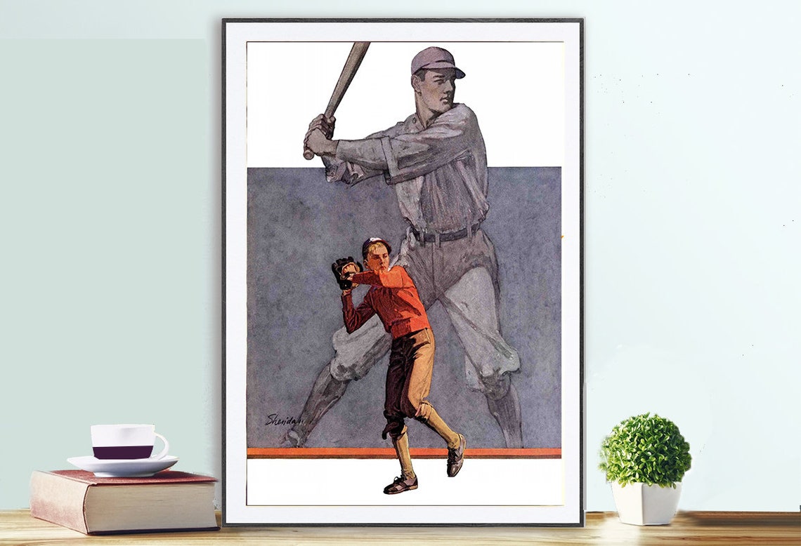 Baseball Player Shadow Better Vintage Baseball Poster Poster Paper Print Wall Decor