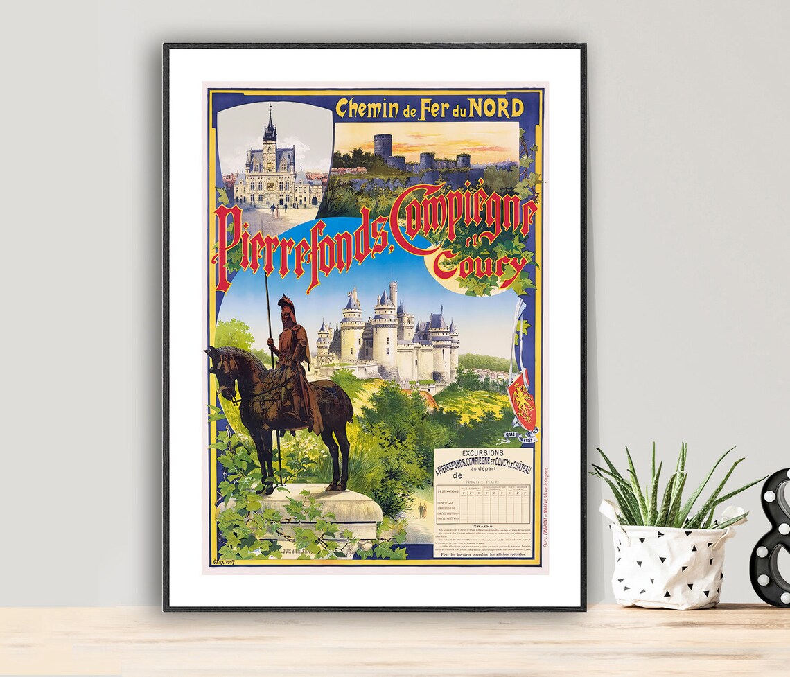 Pierrefonds Compiegne Coury France Vintage Travel Poster