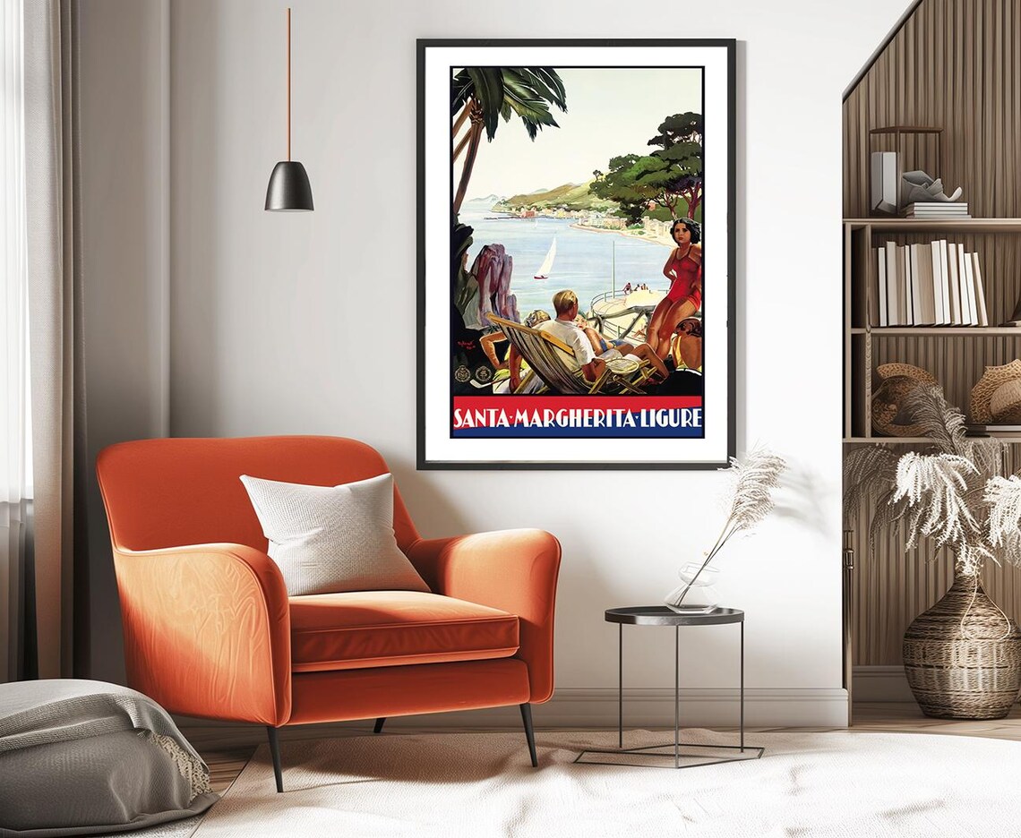 Santa Margherita Ligure Vintage Travel Poster, Italy - Image 2