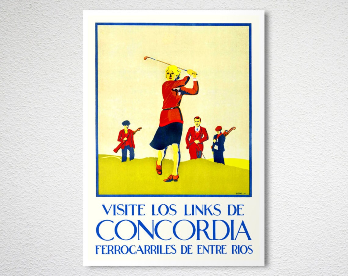 Visite los Links de Concordia Golf Vintage Argentine Railway Poster - Image 2