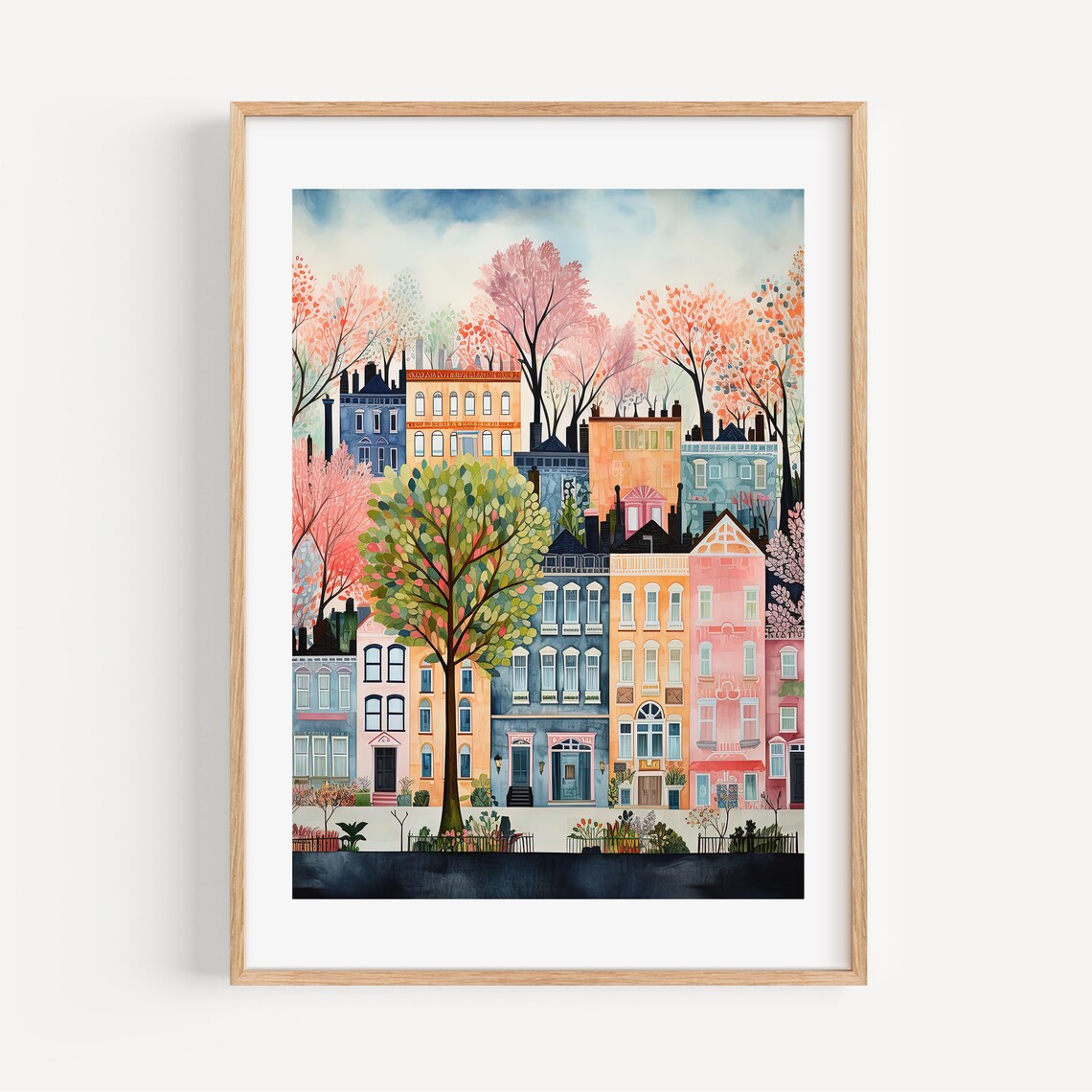 Greenwich New York Watercolor Travel Poster