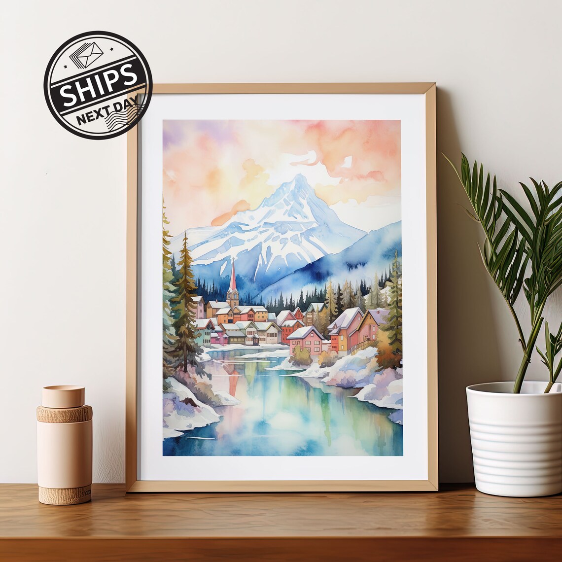 Banff Alberta Travel Poster, Canada Wall Art Print