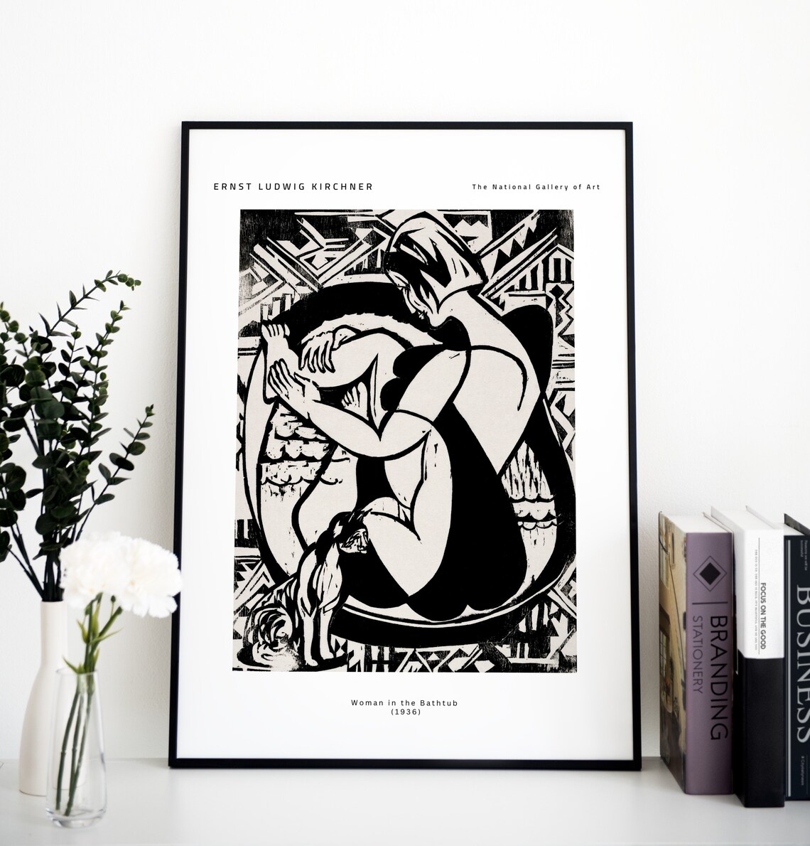 Ernst Ludwig Kirchner Woman in the Bathtub 1936 Woodcut Wall Art - Image 3