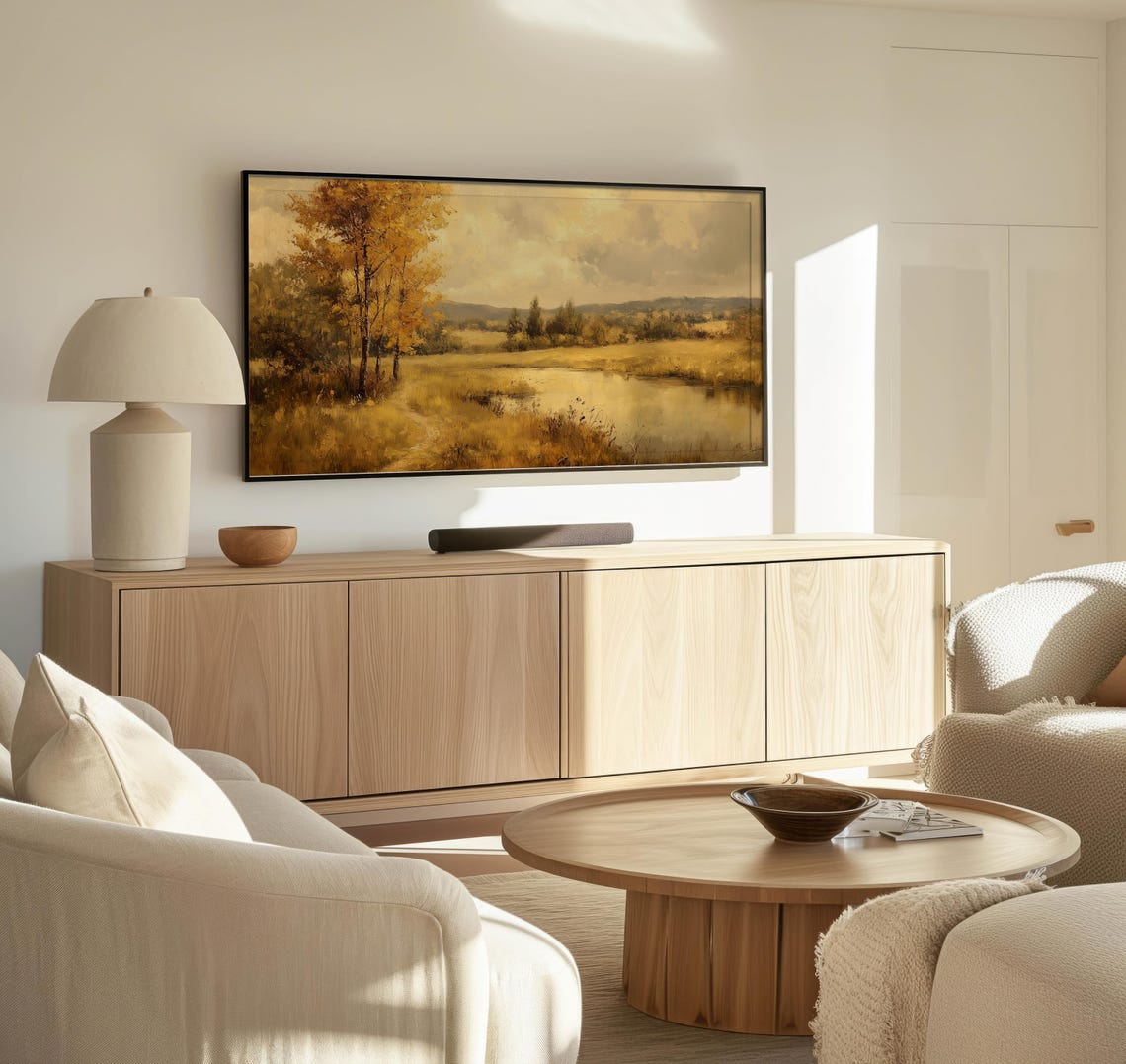 Frame Tv Golden Vintage Meadow Art Art For Frame Tvs Nature Tv Art Rustic Landscape Tv Art Fall Art Paletta Prints - Image 3