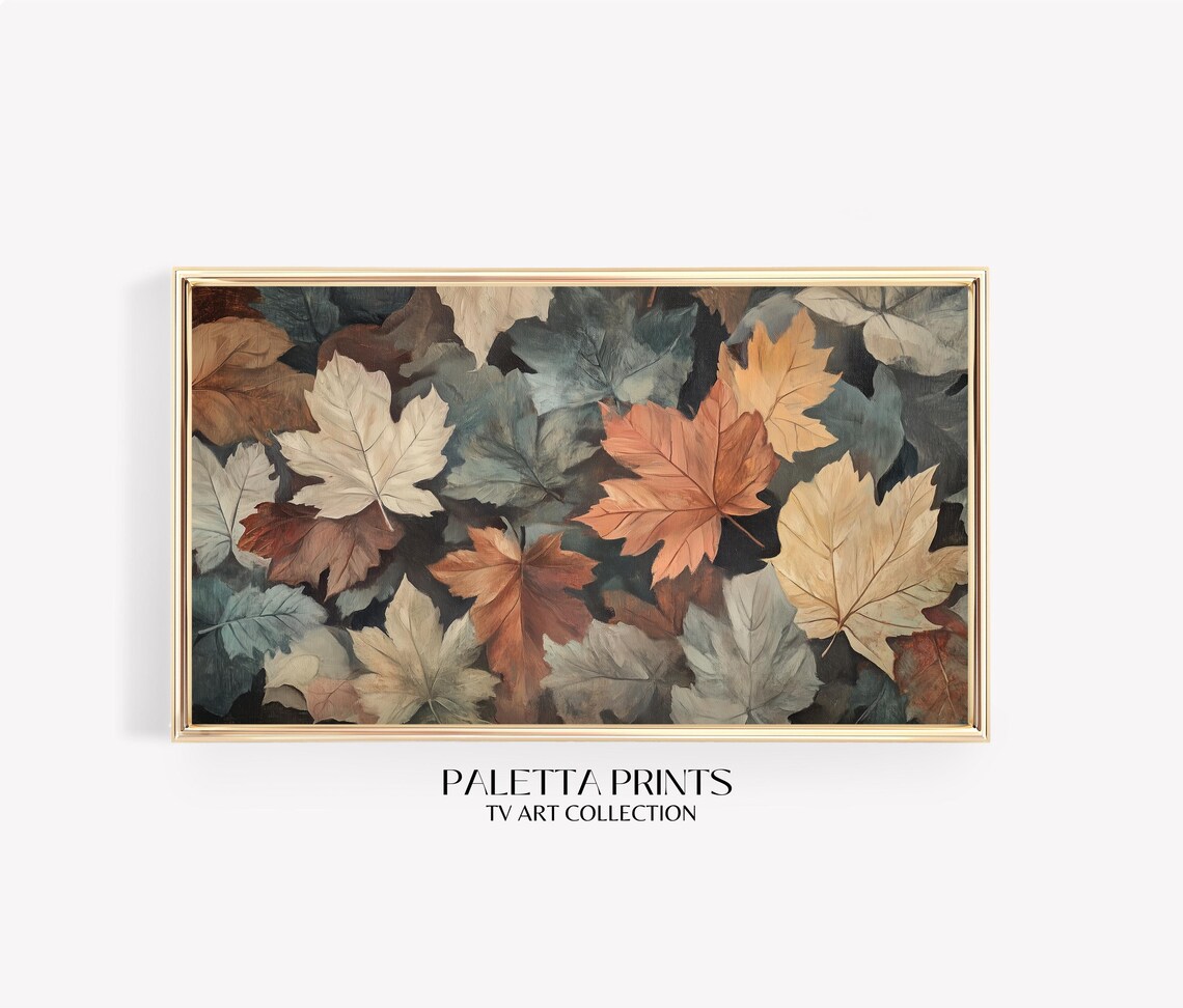 Autumn Maple Leaves Earthy Tones Fall Foliage Vintage Style Poster