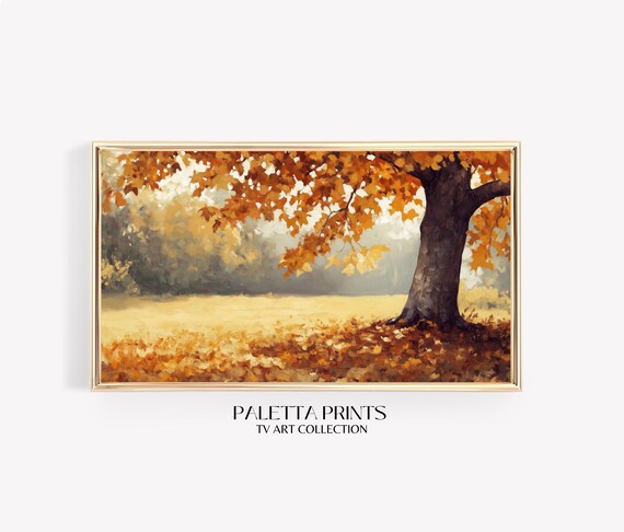 Frame Tv Moody Fall Tree Art Art For Frame Tvs Nature Tv Art Rustic Countryside Tv Art Vintage Fall Paletta Prints