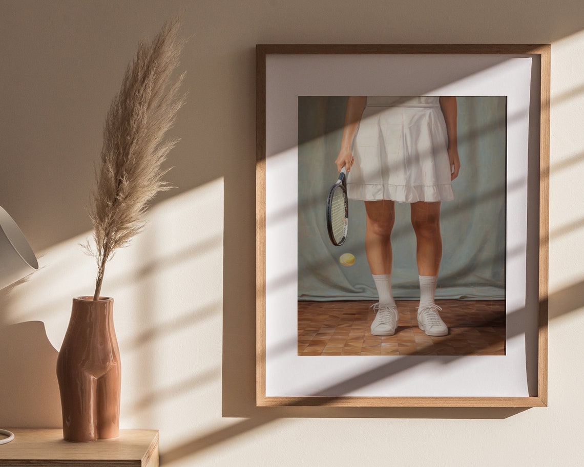 90s Tennis Poster Print Vintage Tennis Wall Art Aesthetic Tennis Ball Sports Poster Home Dcor Wall Art - Image 4