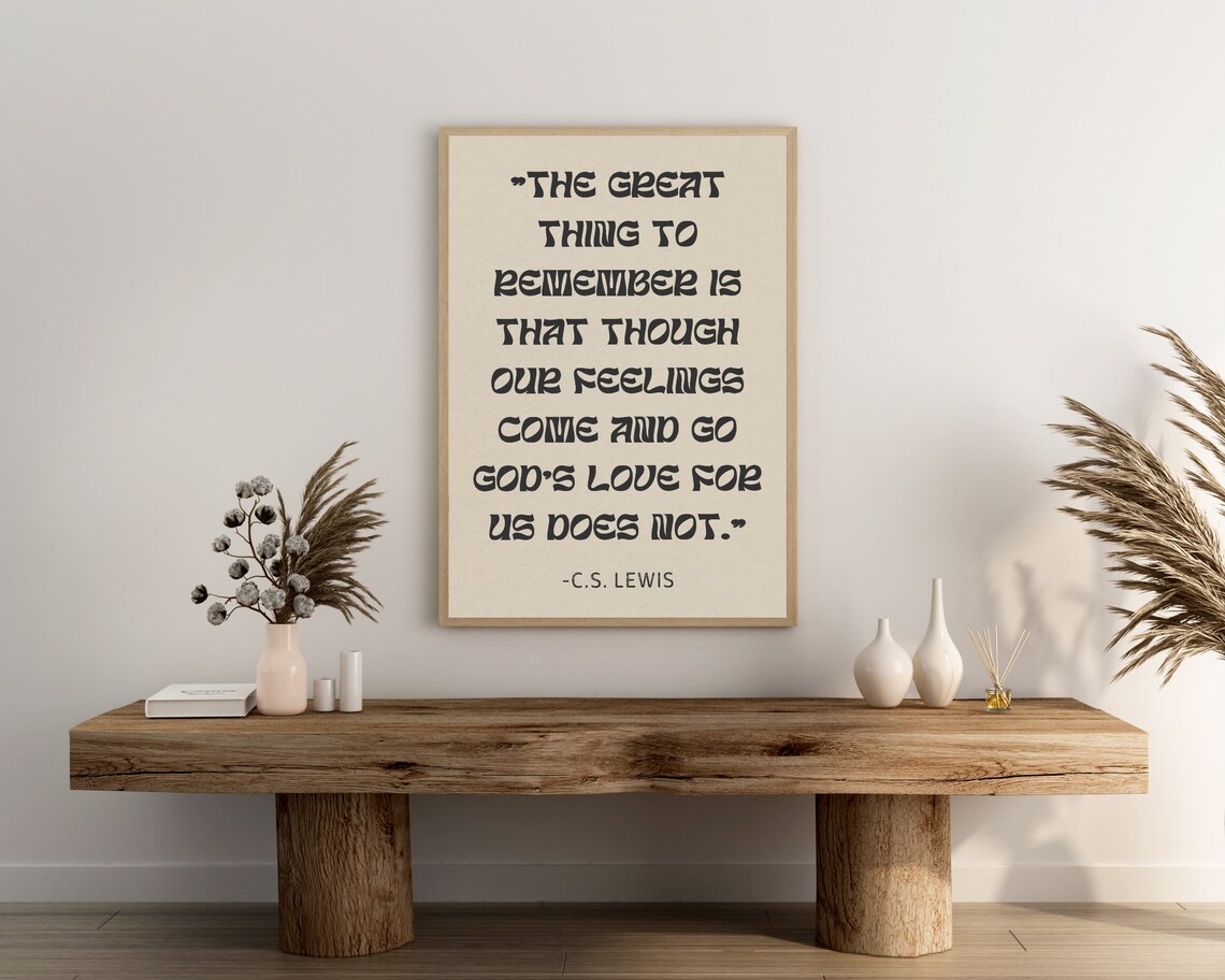 C S Lewis Gods Love Quote Christian Faith Inspirational Poster - Image 3