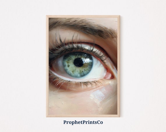 Soft Tonal Womans Eye Print Modern Wall Art Feminine Art Print Boho Aesthetic Home Decor Wall Art
