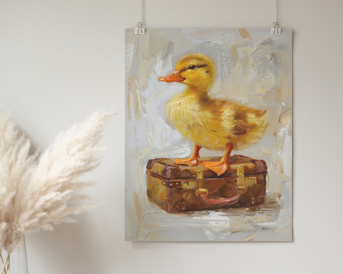 Cute Duck Poster Print Nursery Wall Art Animal Lover Gift Kids Room Home Dcor Wall Art - Image 2