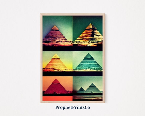 Digitial Pyramids Of Giza Poster Print Egyptian Wall Art Egypt Travel Lover Gift Pop Art Room Dcor Wall Art