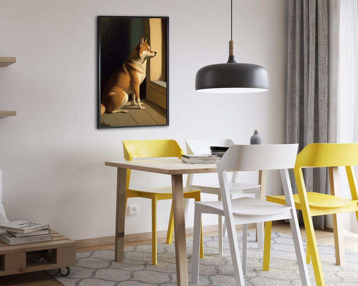 Shiba Inu Oil Painting Poster Print Modern Dog Wall Art Shiba Inu Lover Gift Shiba Home Dcor Wall Art Digitial - Image 2