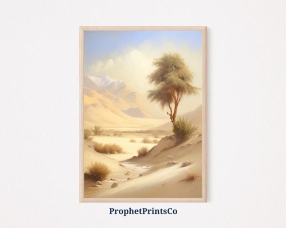 Desert Oil Painting Poster Print Middle Eastern Wall Art Arab Gift Islamic Wall Art Home Dcor Wall Art