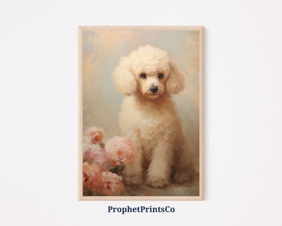 Poodle Art Print Cute Poodle Decor Dog Lover Gift Poodle Dog Art Print Aesthetic Puppy Art Wall Art