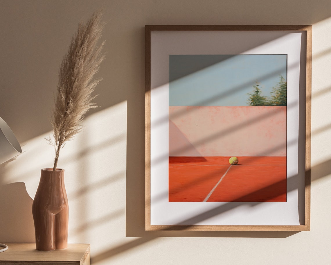 90s Tennis Poster Print Vintage Tennis Wall Art Aesthetic Tennis Ball Sports Poster Home Dcor Wall Art - Image 4