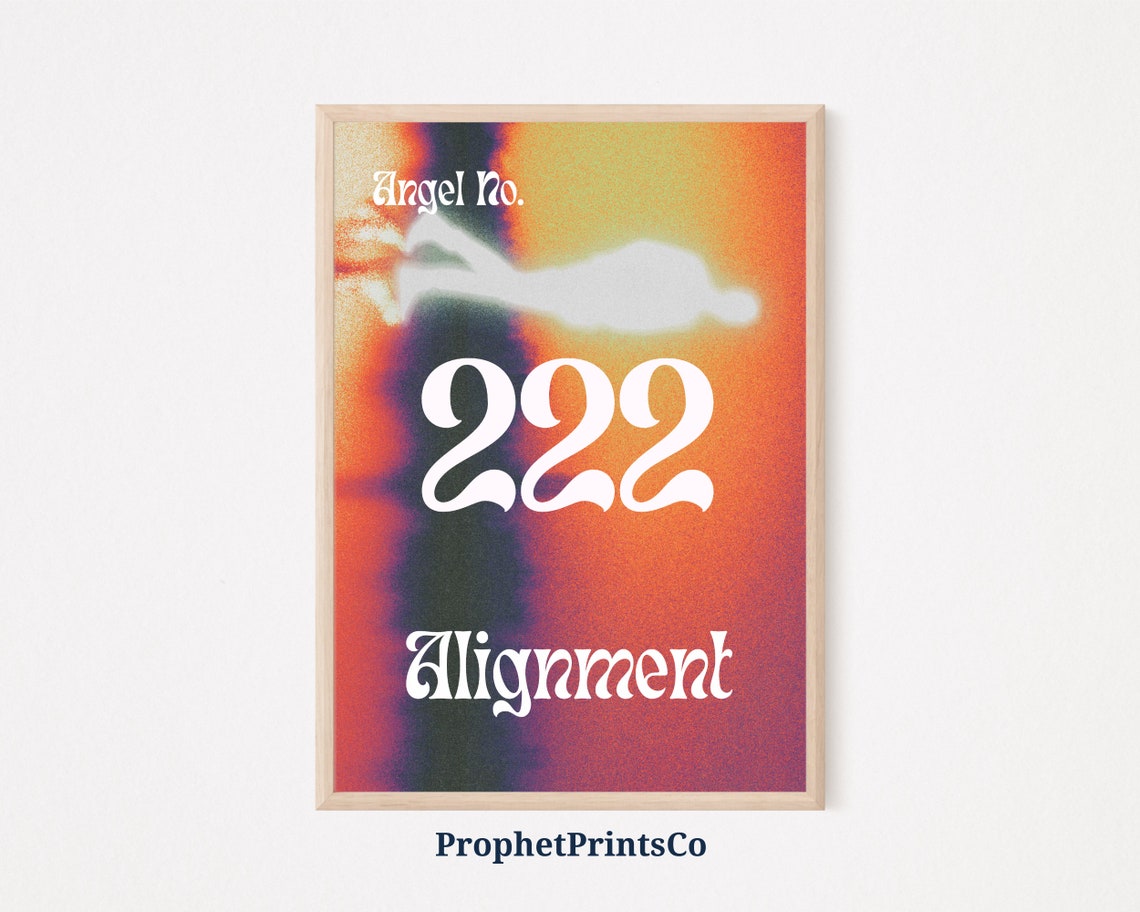 Angel Number 222 Alignment Aura Gradient Spiritual Decor Poster