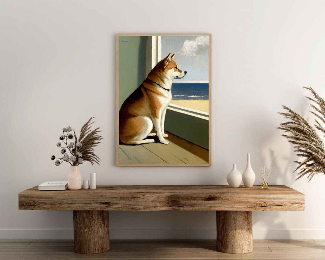 Shiba Inu Oil Painting Poster Print Modern Dog Wall Art Shiba Inu Lover Gift Shiba Home Dcor Wall Art Digitial - Image 3