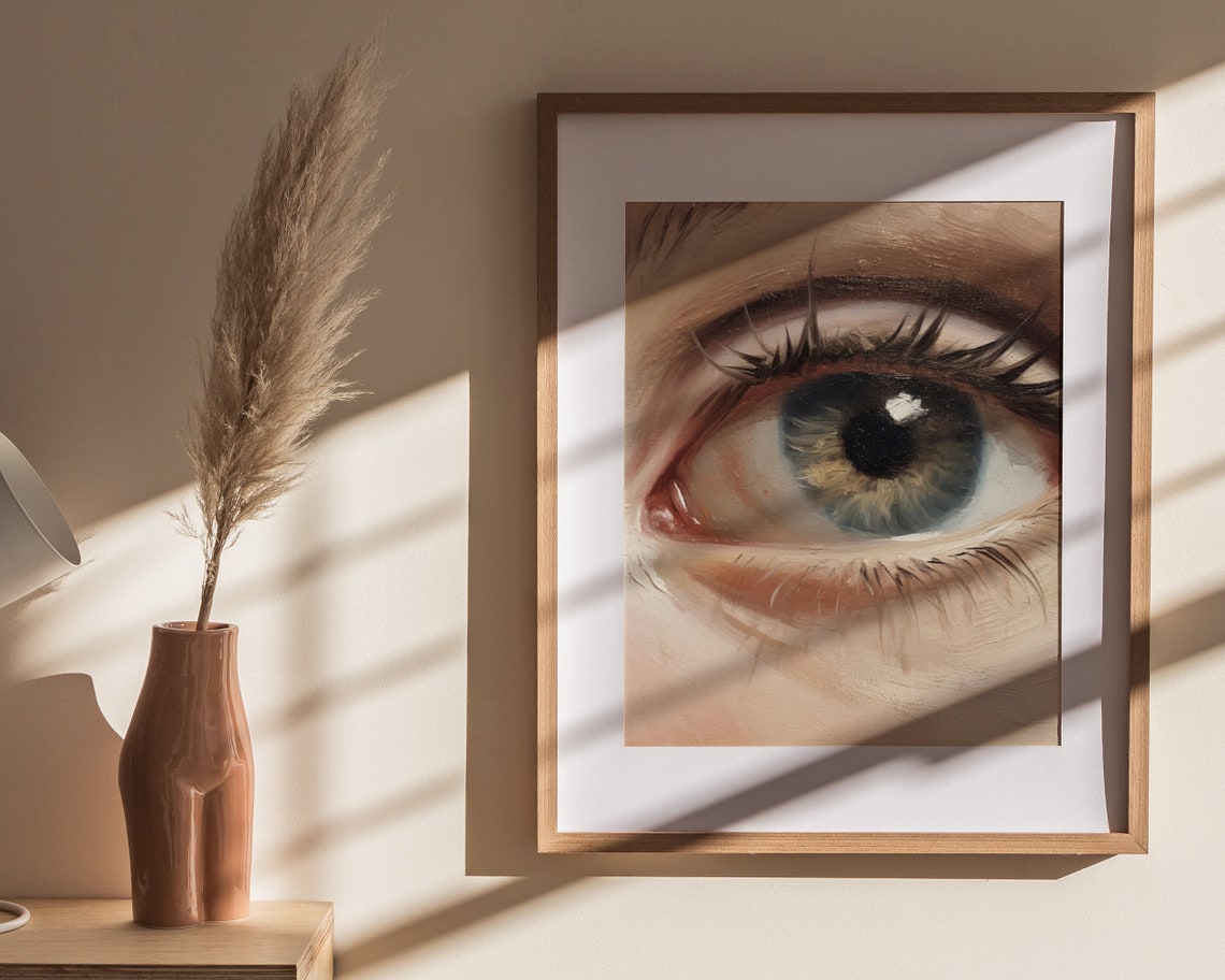 Soft Tonal Womans Eye Print Modern Wall Art Feminine Art Print Boho Aesthetic Home Decor Wall Art - Image 4