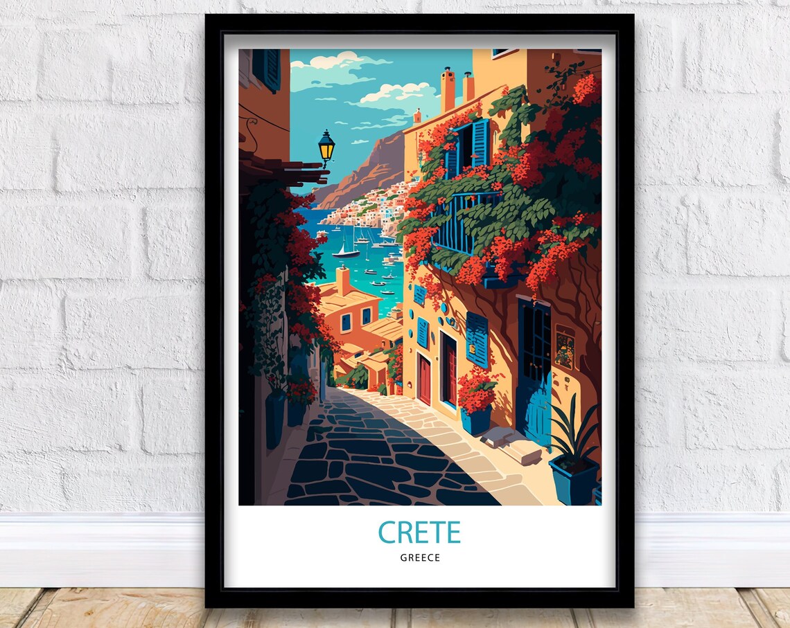 Crete Travel Poster, Greece Island Wall Art