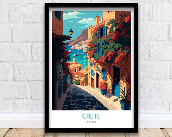 Crete Travel Poster, Greece Island Wall Art
