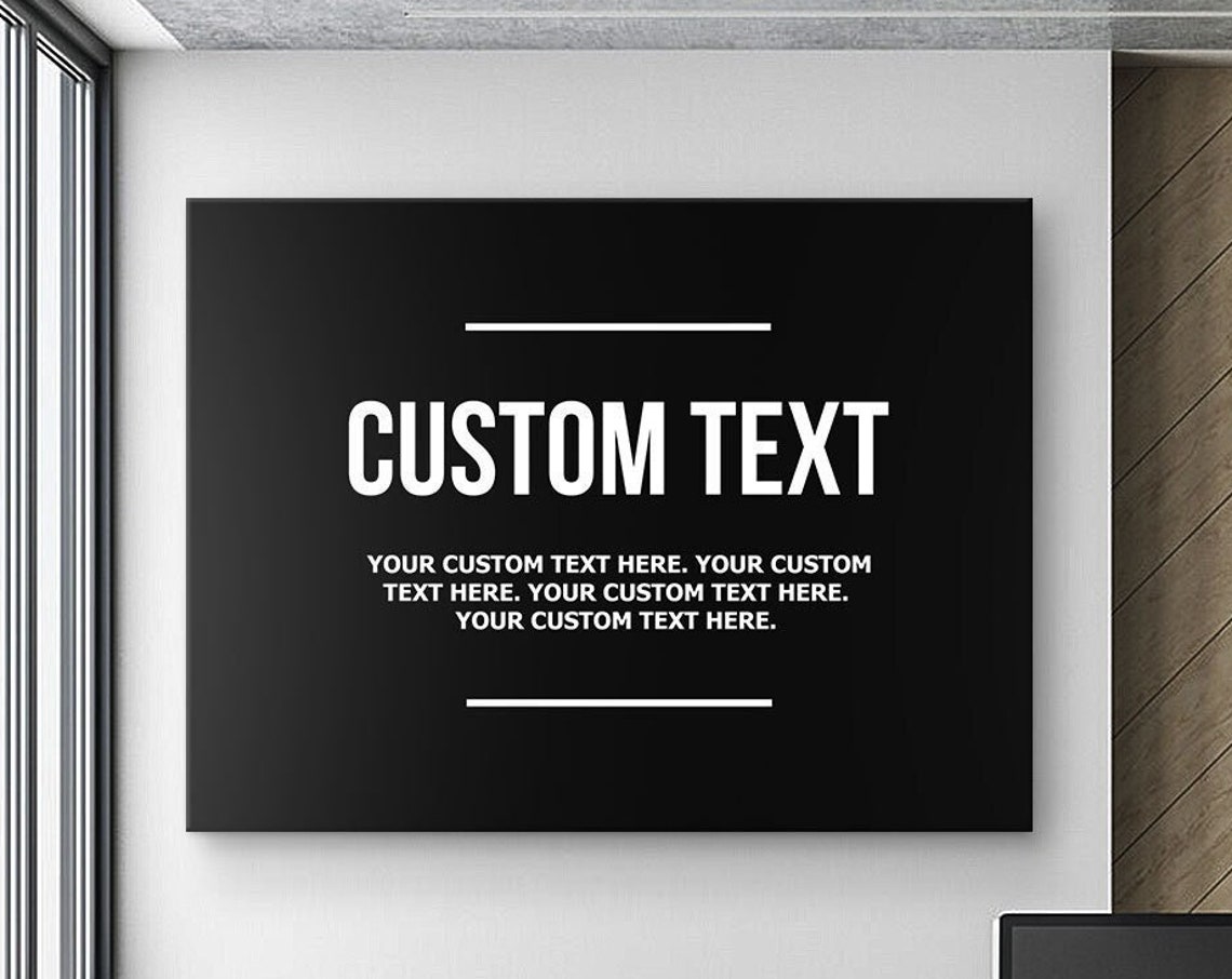 Custom Text Personalized Minimal Black Typography Poster Gift