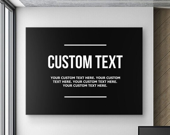 Custom Text Personalized Minimal Black Typography Poster Gift
