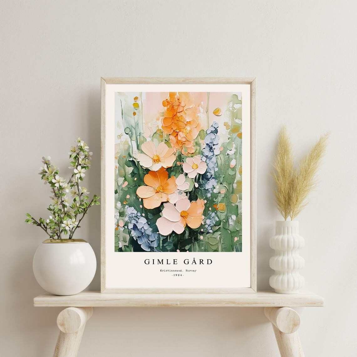 Floral Garden Painting, Boho Flower Market Poster