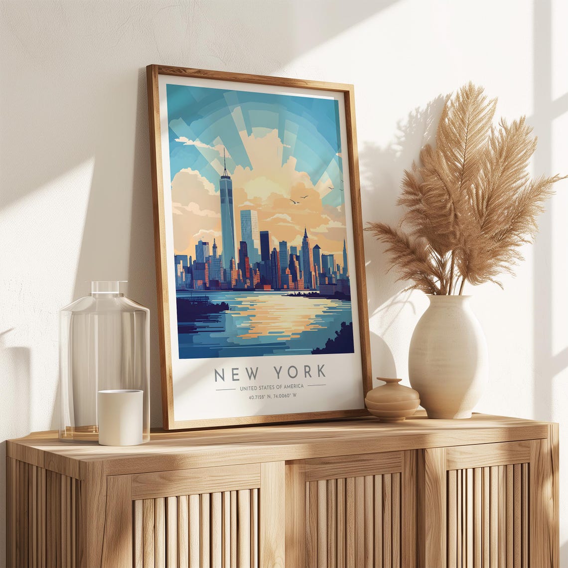 New York Harbor One World Trade Center Sunrise Skyline Poster - Image 3