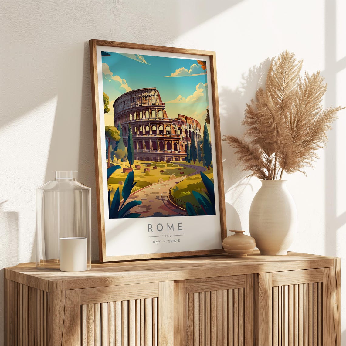 Rome Colosseum Ancient Amphitheater Historic Landmark Travel Poster - Image 3