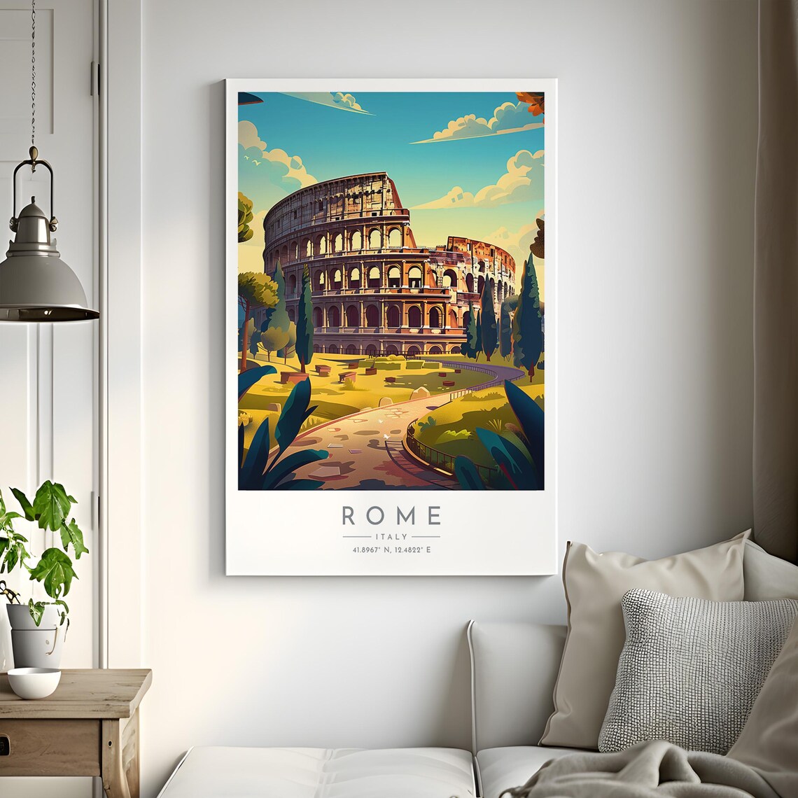 Rome Colosseum Ancient Amphitheater Historic Landmark Travel Poster - Image 2