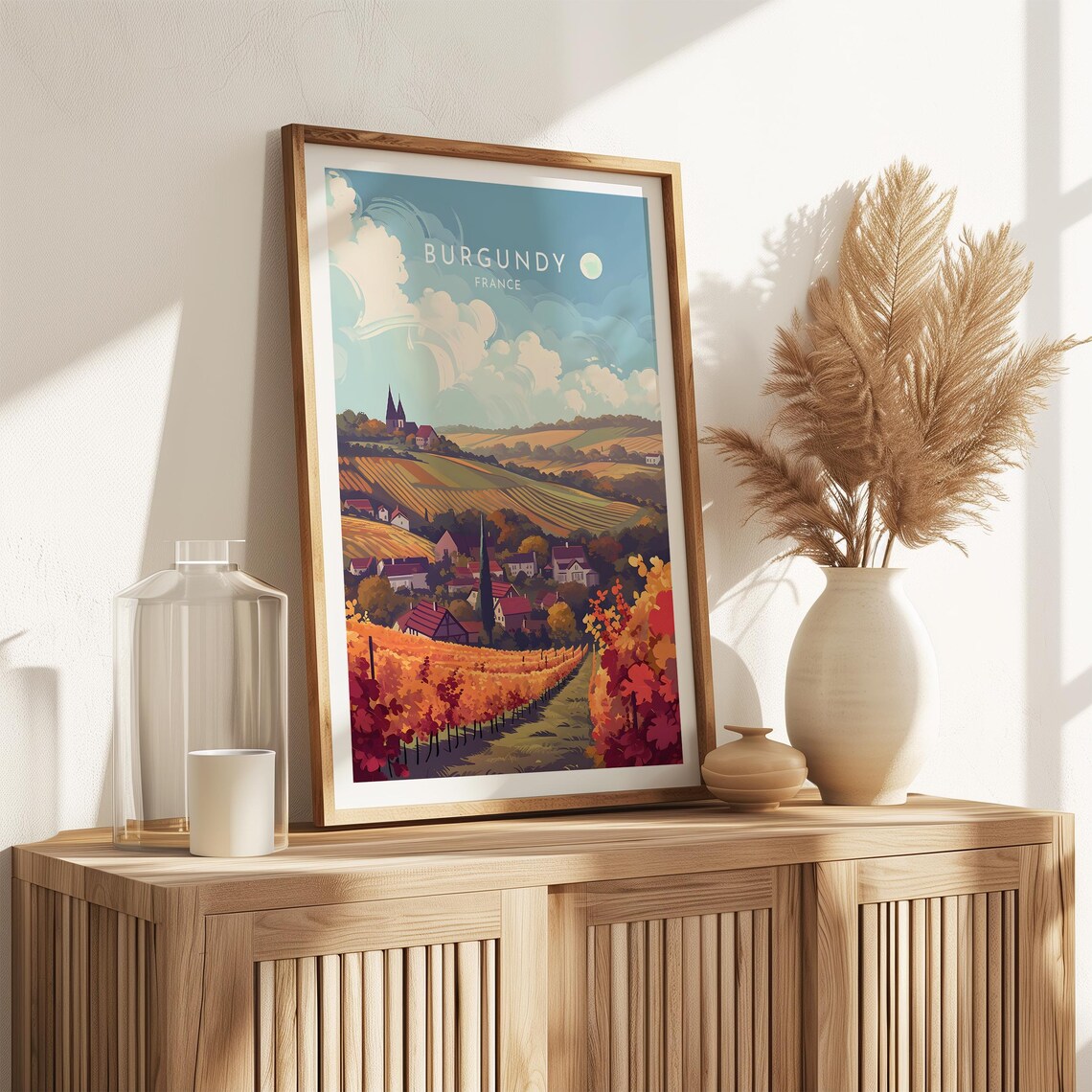 Burgundy France Autumn Vineyards Village Wine Country Harvest Poster - Image 2