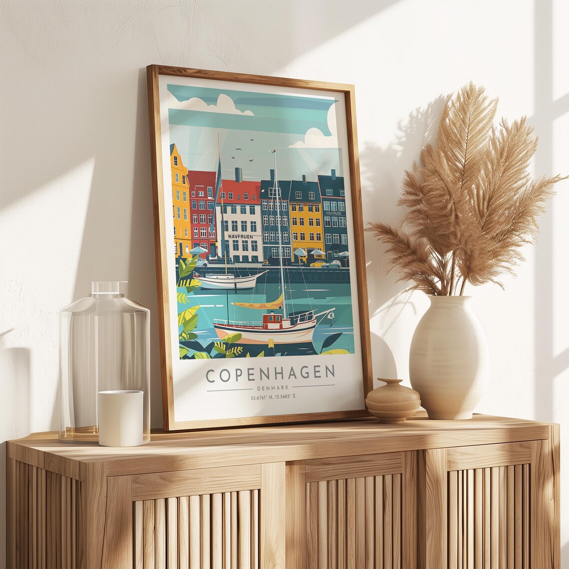 Copenhagen Home Decor Print Travel Poster - Image 3