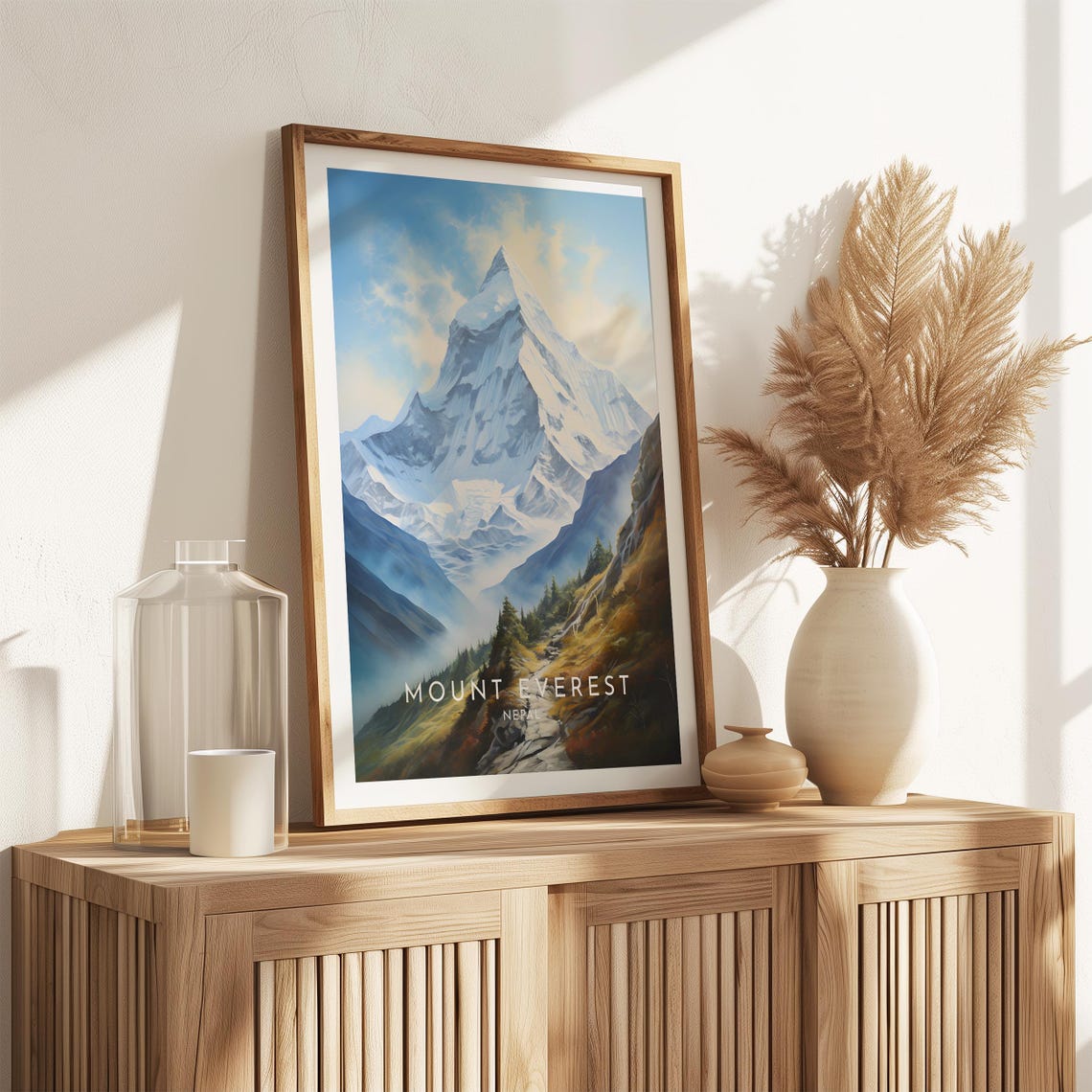 Mount Everest Nepal Himalaya Snow Peak Travel Poster in Alpine Light - Image 2