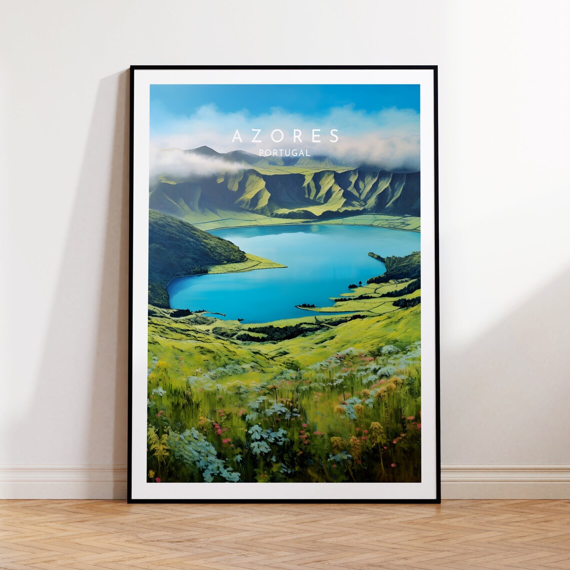 Azores Travel Poster, Portugal Place Wall Art
