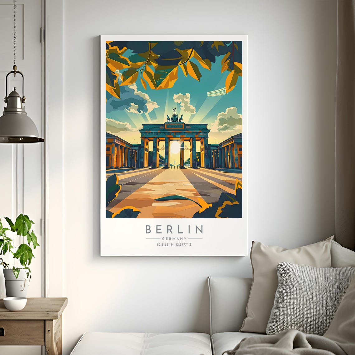 Berlin Germany Brandenburg Gate Sunrise Landmark Historic Poster - Image 2