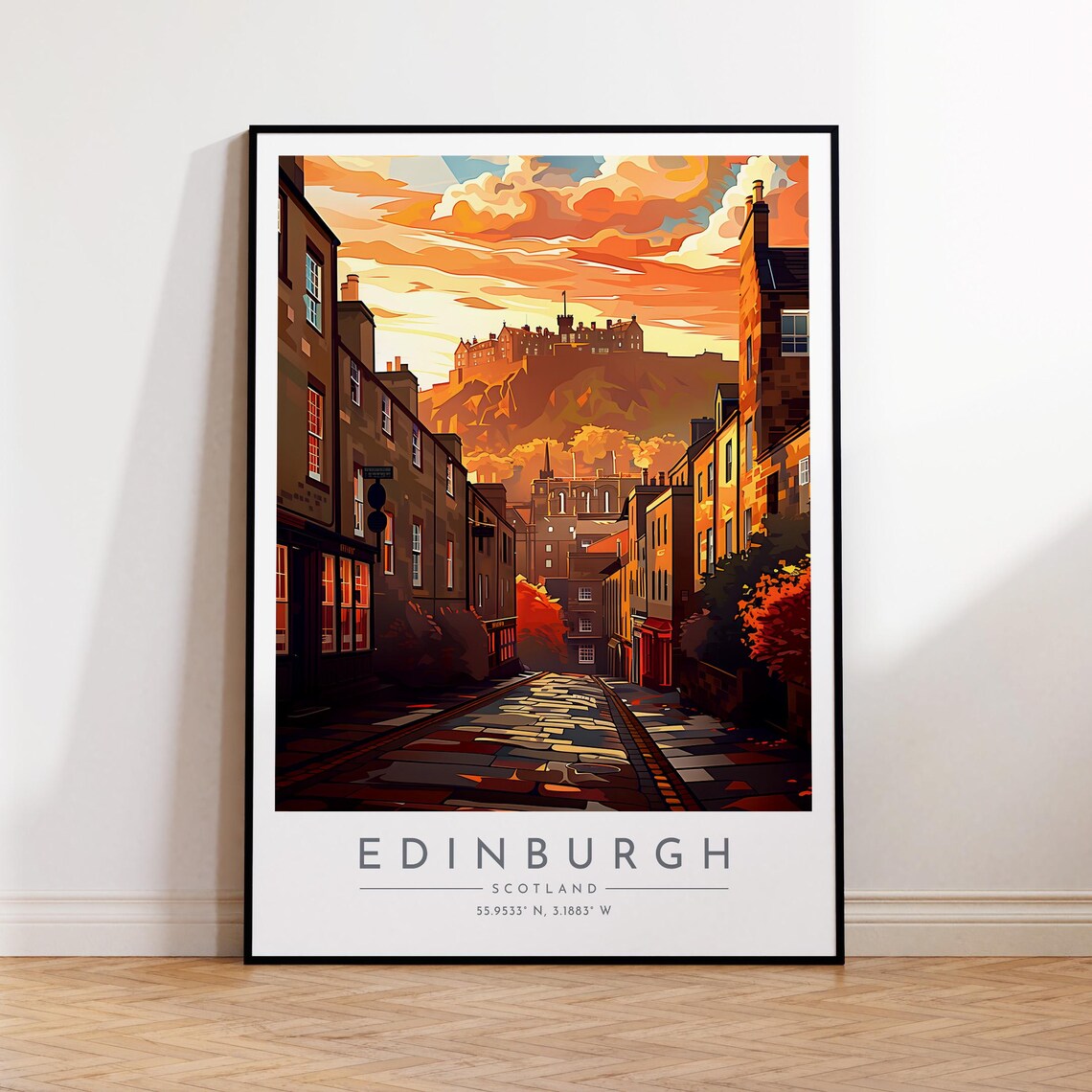 Edinburgh Travel Poster, Scotland Home Decor Print