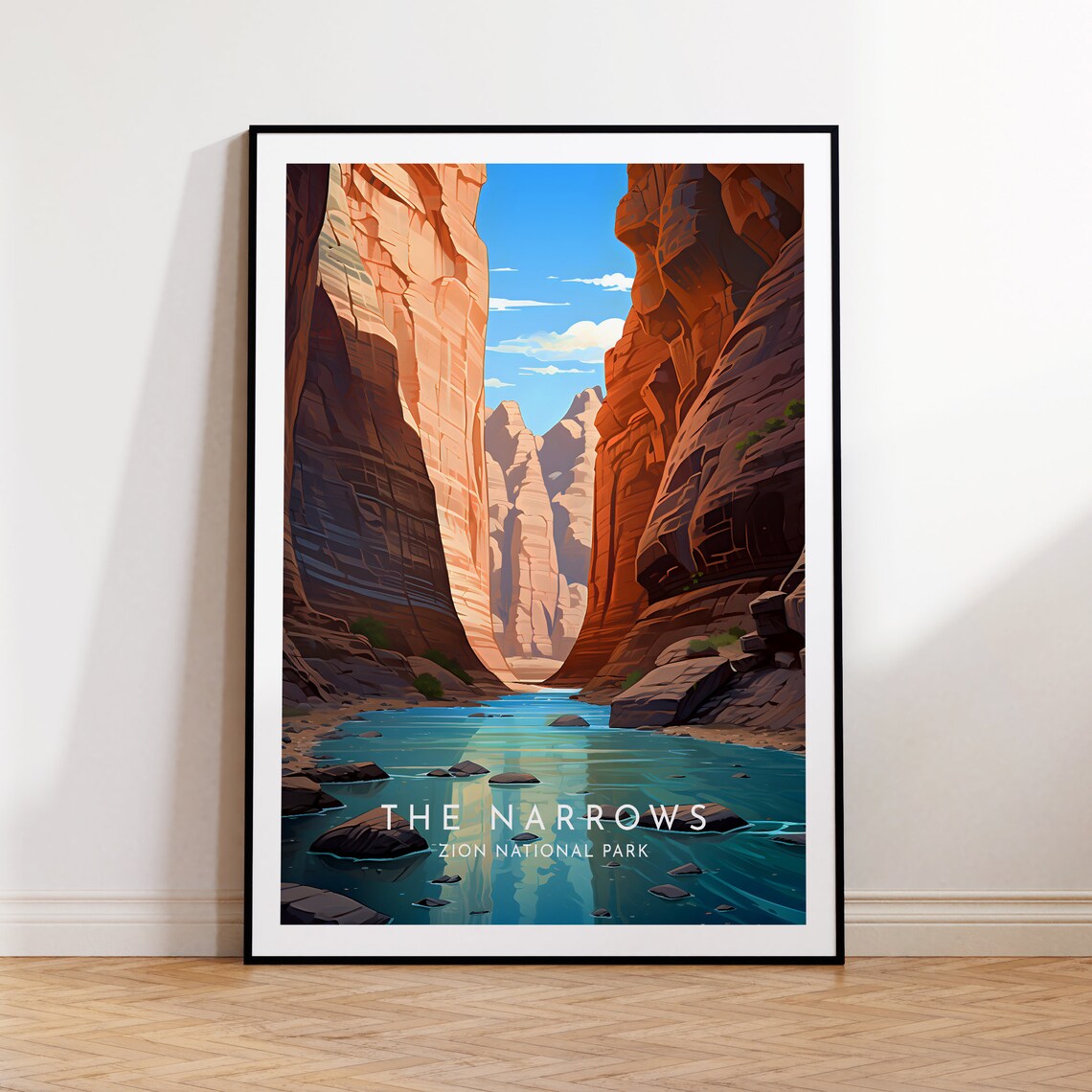 Zion Narrows Travel Poster, Utah National Park