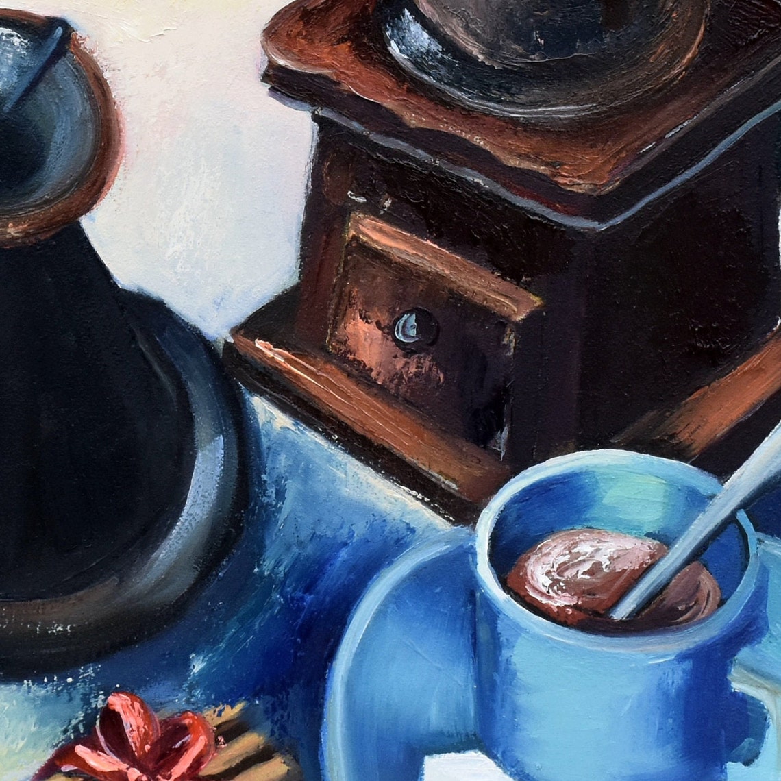 Turkish Coffee Still Life With Grinder And Sugar Cubes Art Poster - Image 3