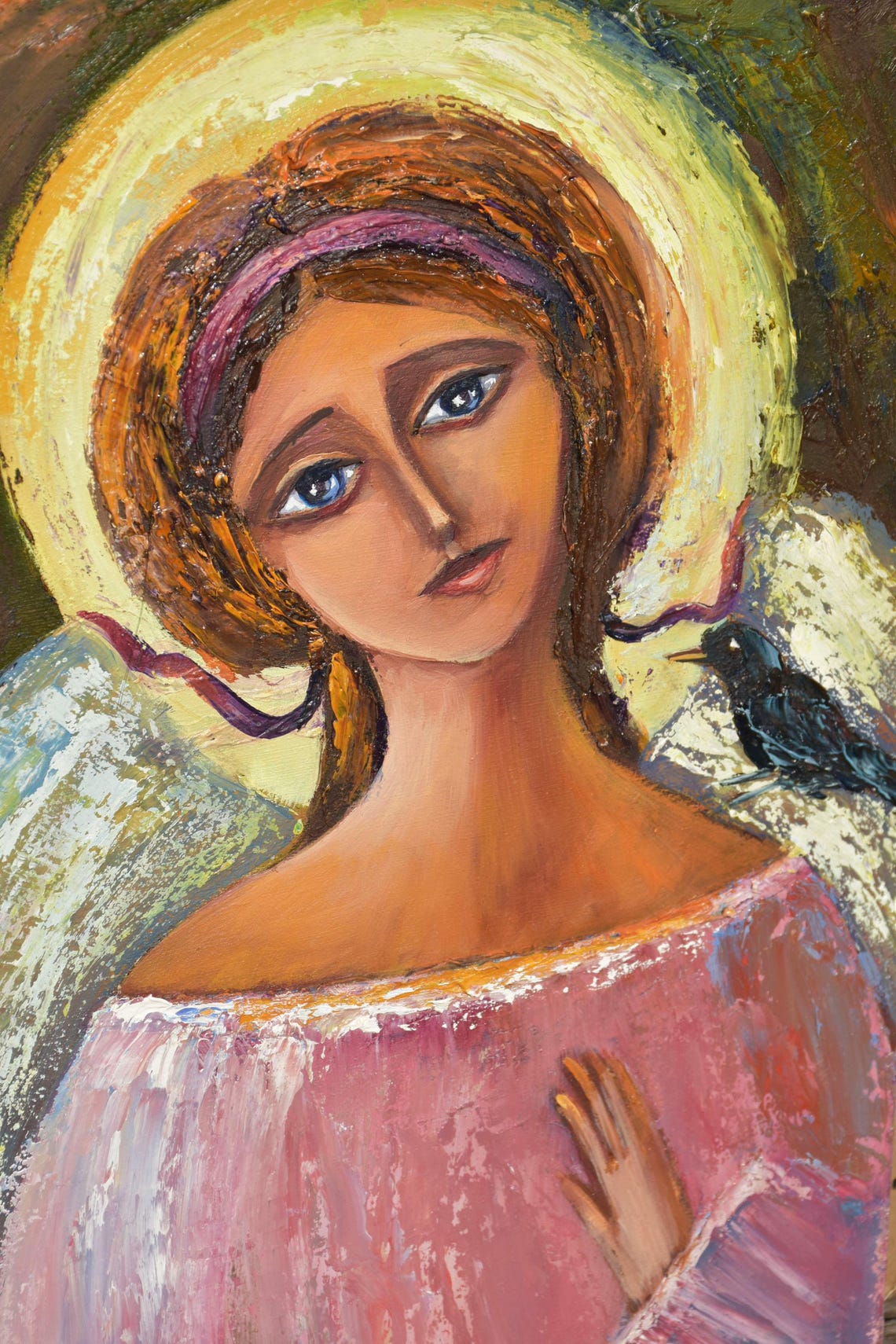 Angel Art Angel For Home Art Religious Painting Religious Wall Art Contemporary Art Angel Painting Angel Wall Art Painting In Frame Religiou - Image 5