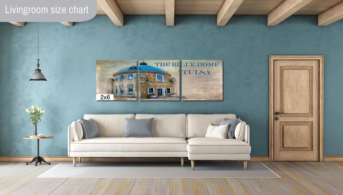 The Blue Dome Tulsa Historic Round Building with Text Wall Poster - Image 3