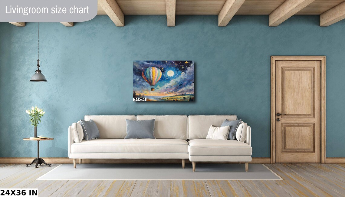 Pastel Hot Air Balloon Nursery Art Print - Image 4
