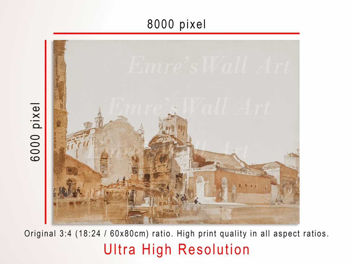 Venice Antique Cityscape Watercolor Poster - Image 3