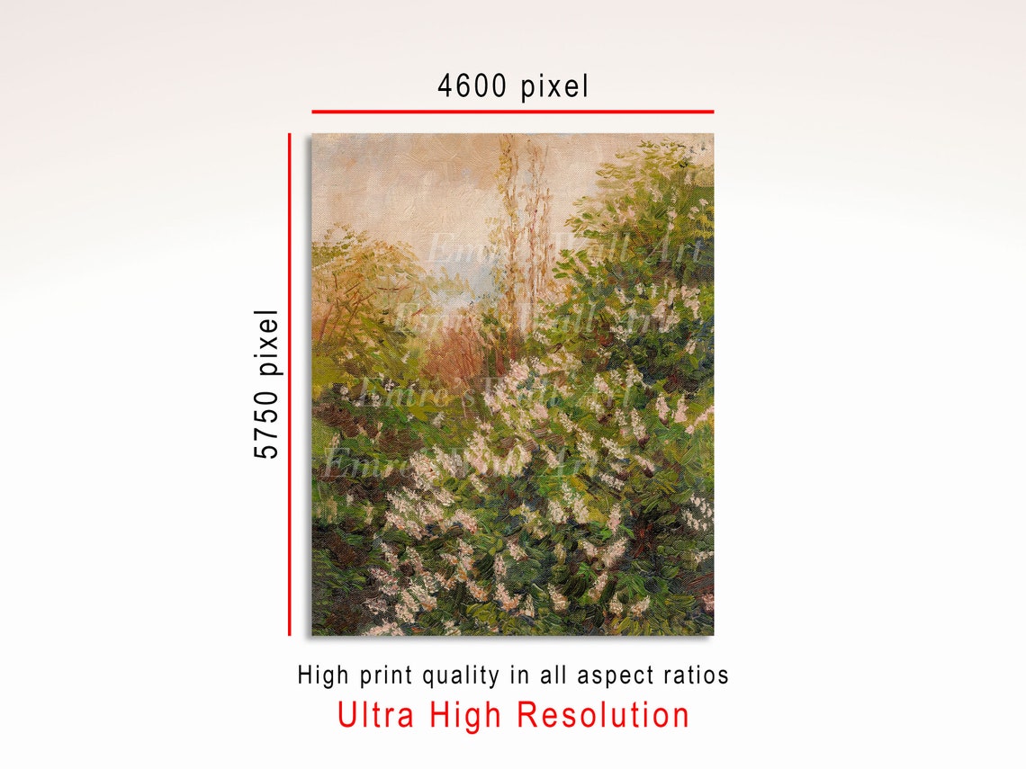 Blooming Lilac Trees Oil Painting Vintage Spring Botanical Poster - Image 3
