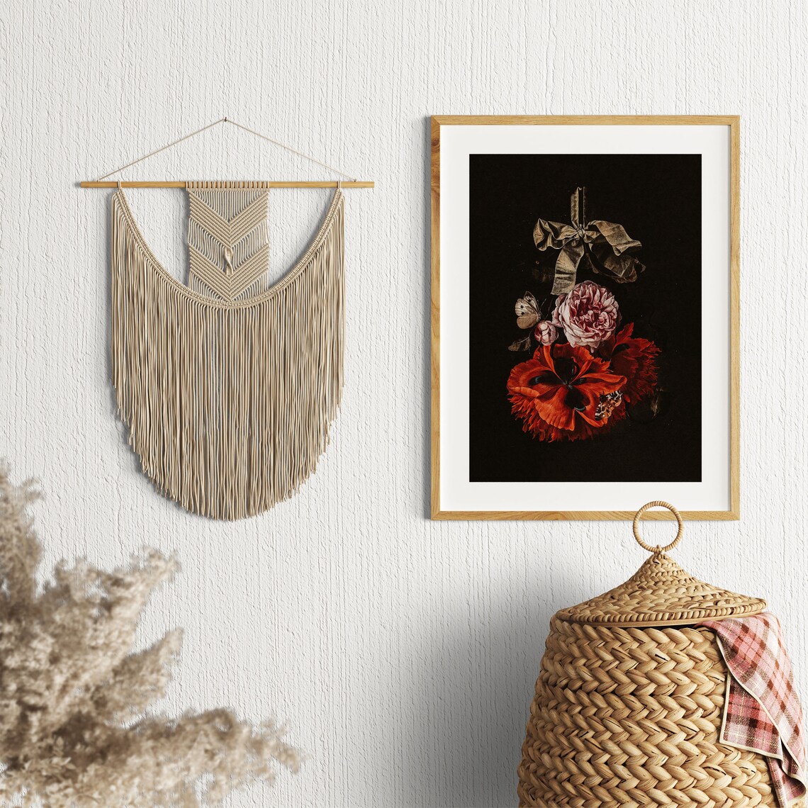 Vintage Dark Flower Painting, Moody Botanical Art Print - Image 2