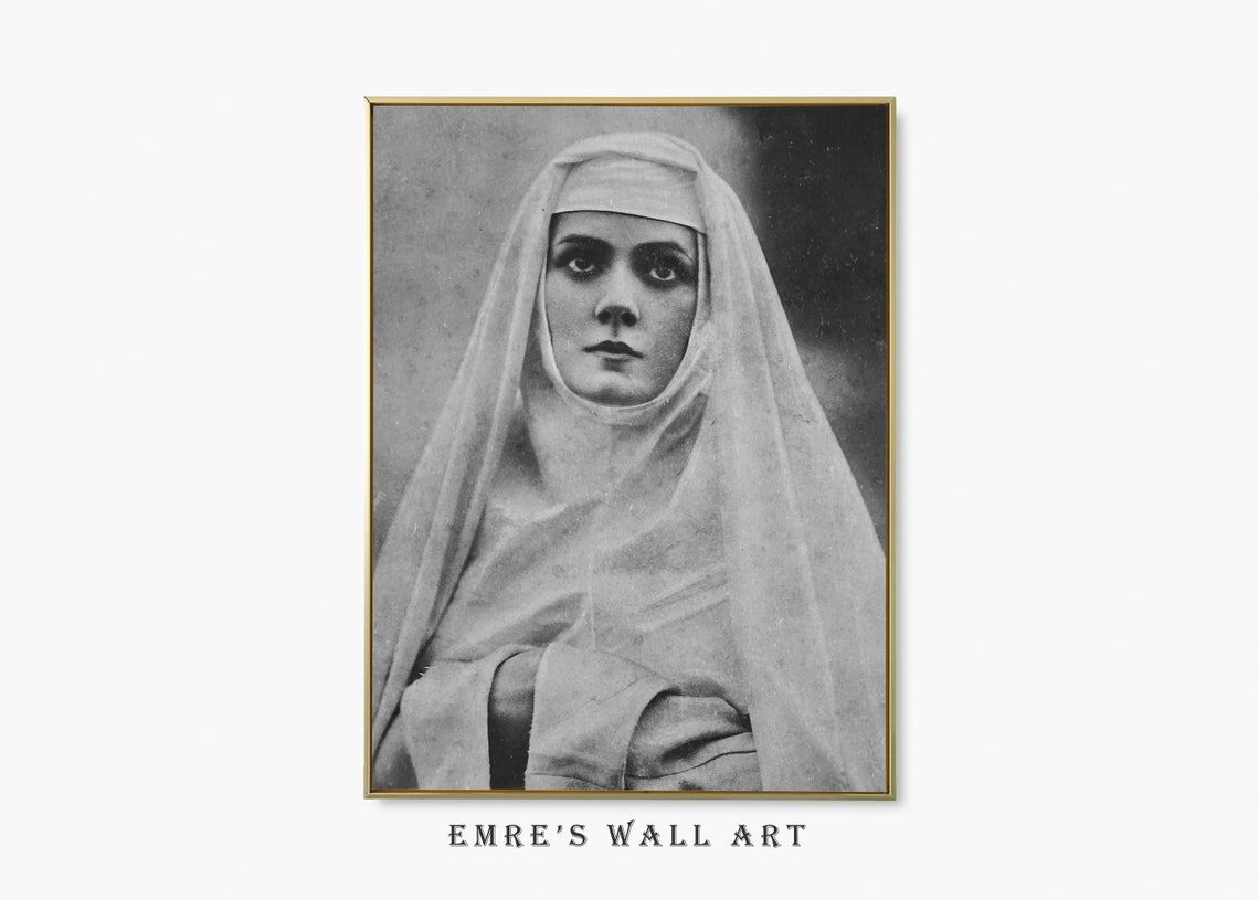 Vintage Portrait Art Print Nun Art Print Old Portrait Woman Print Antique Photo Art Vintage Woman Portrait Photo Nun Wall Art