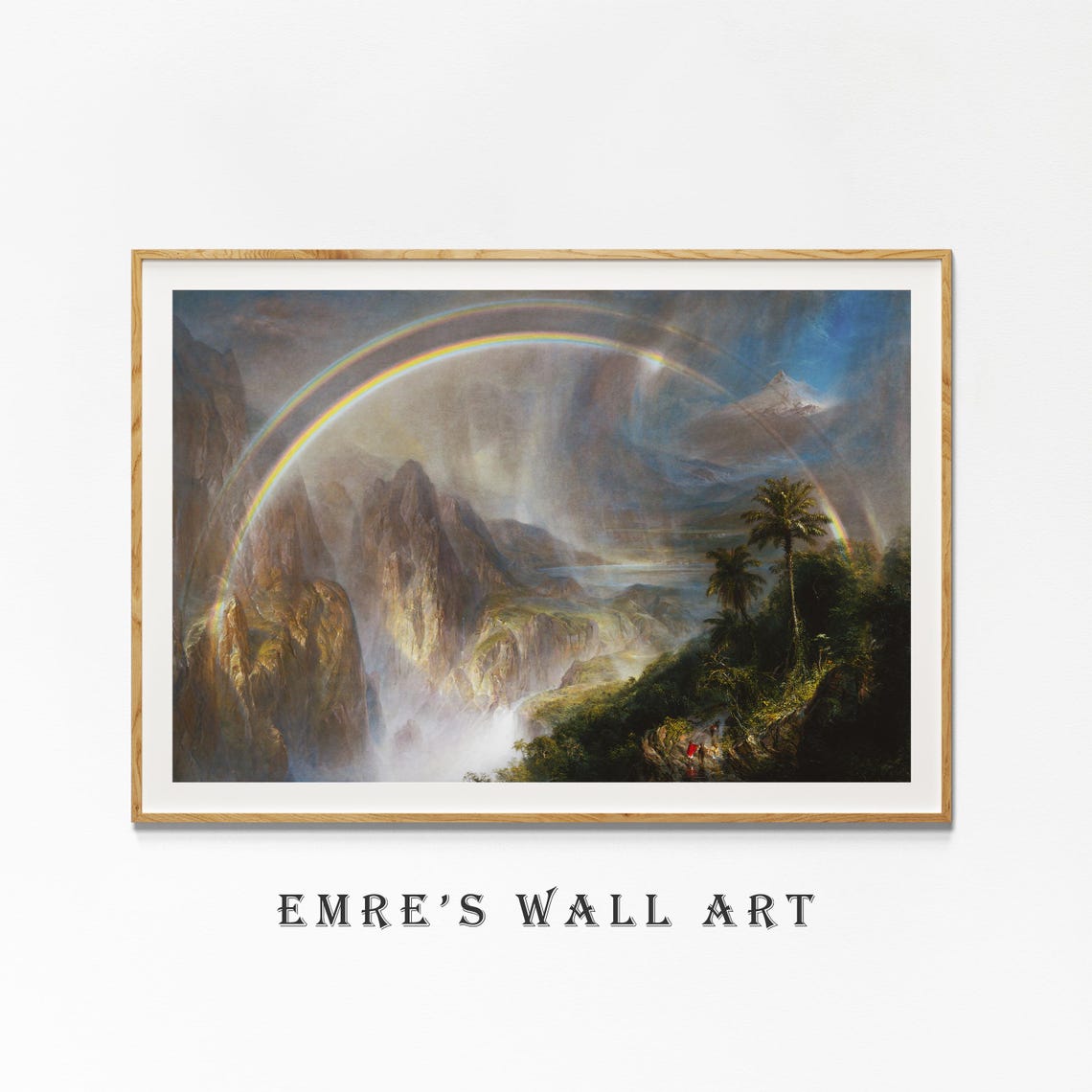 Rainbow Over Tropical Mountain Valley Vintage Landscape Poster - Image 4